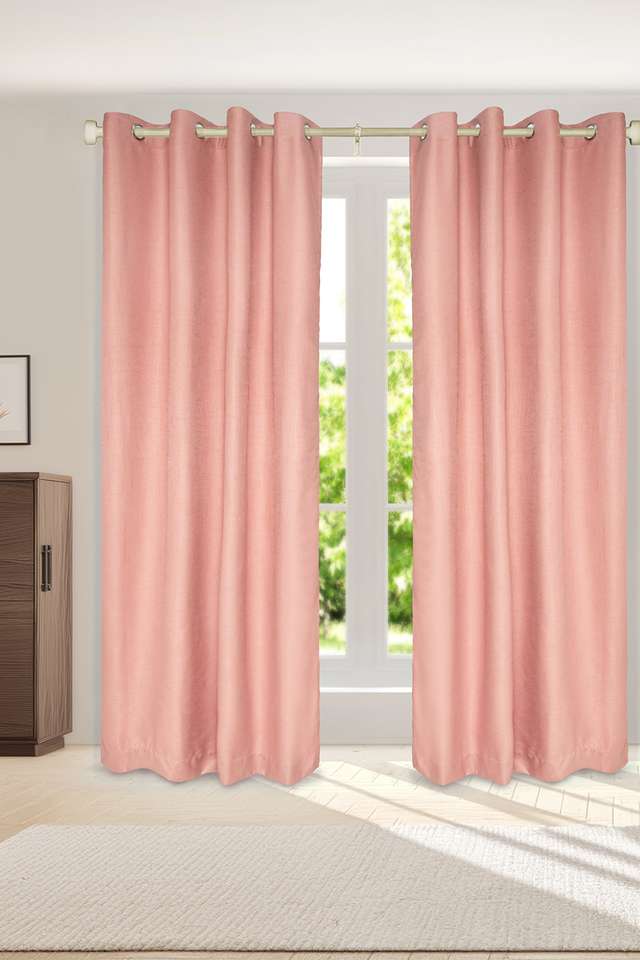 Adorne-S/2-Blush-Textured-Solid-XL-Door-Curtains