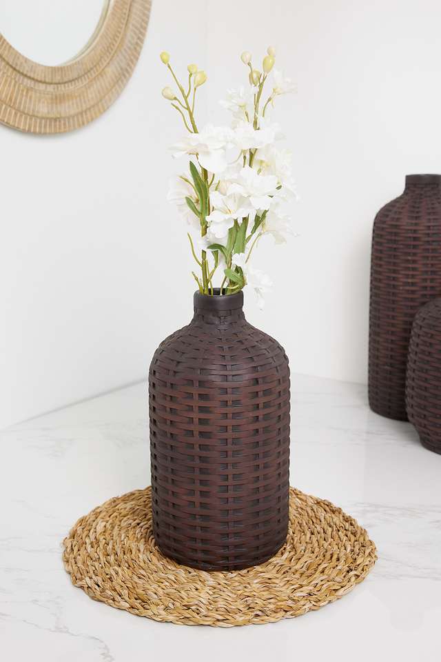 Bamberg-Bamboo-Resin-Vase-Blck---M