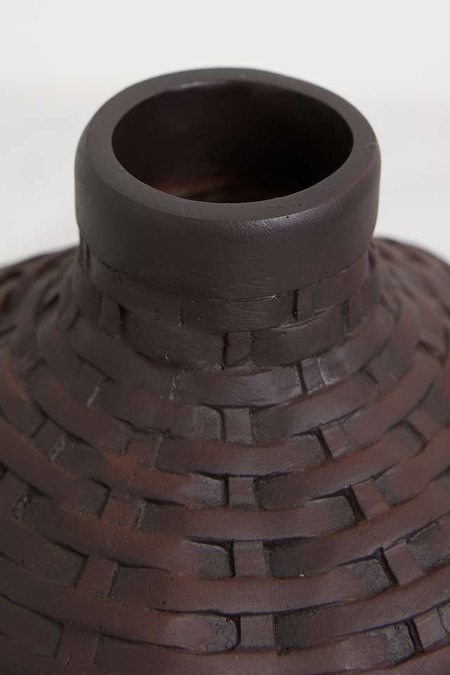Bamberg-Bamboo-Resin-Vase-Blck---M