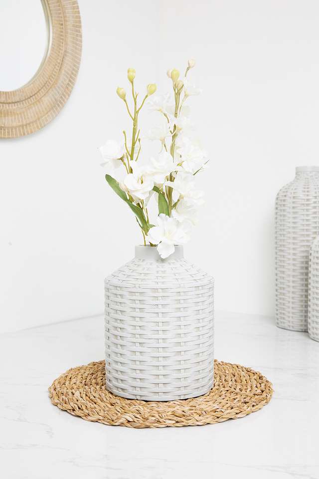 Bamberg-Bamboo-Resin-Vase-Whte--S