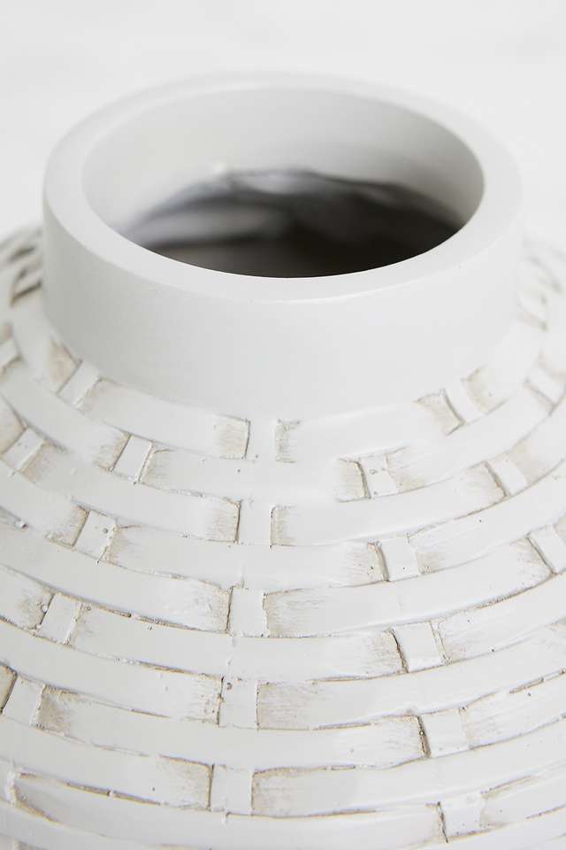 Bamberg-Bamboo-Resin-Vase-Whte--S