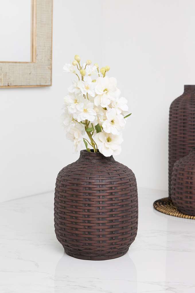 Bamberg-Resin-Vase-Round-Blck---M