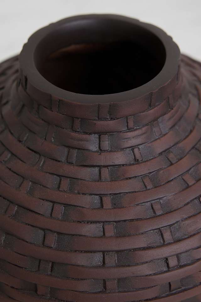 Bamberg-Resin-Vase-Round-Blck---M