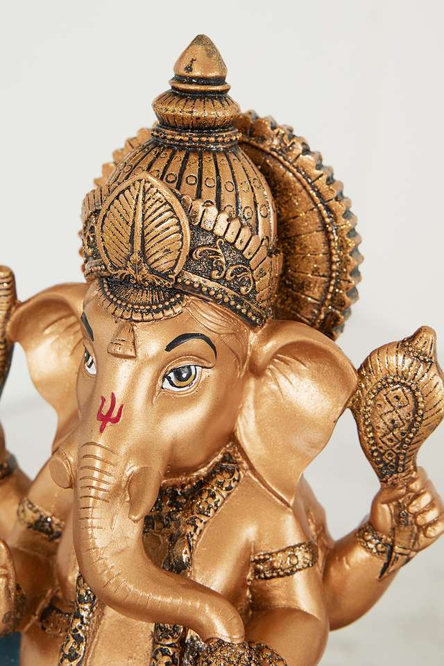 Screne-Ganesha-Figurine-Grey-Green