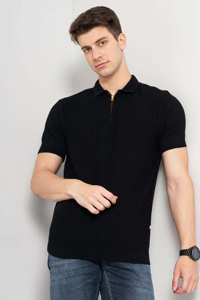 Textured-Cotton-Polo-Men-s-T-Shirt