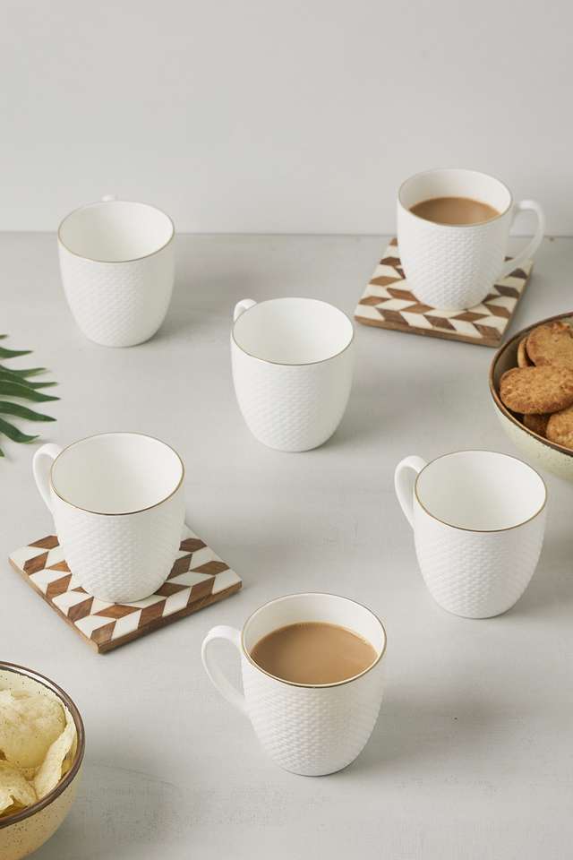 Classic-Goldline-Checkered-Mug-Set-Of-6