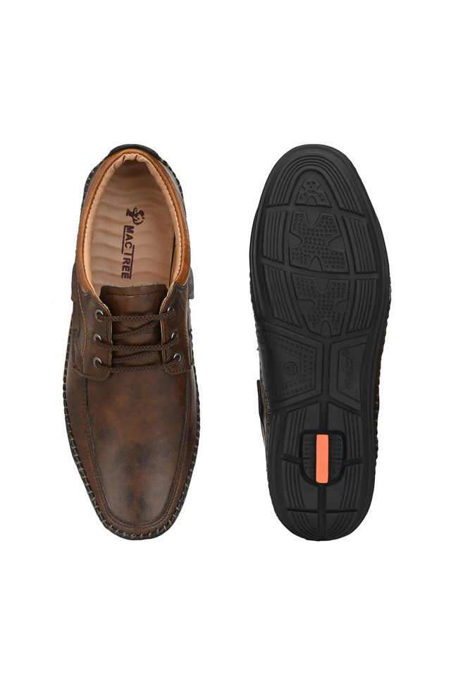 Buy Mactree Tan Solid PU Lace Up Men's Formal Shoes Shoppers Stop