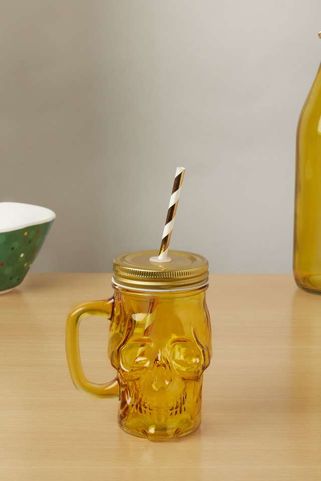 Popart-Treat-Yourself-Skull-Jar-Yellow-500Ml