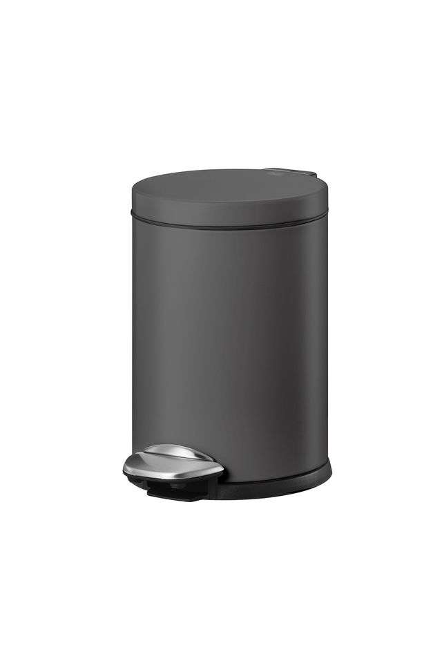 Stainless-Steel-Step-Dustbin-with-Liner -3-Litres -Titanium-Grey
