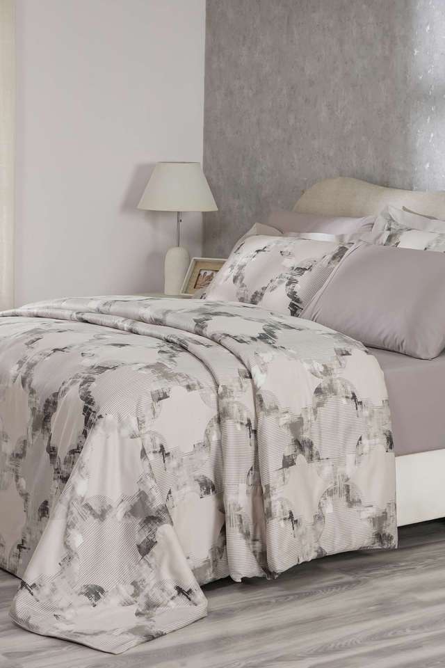 Hues-Enchanted-Harmony-Ogee-Flent-Grey-King-Duvet-Cover-With-Pillow-Case