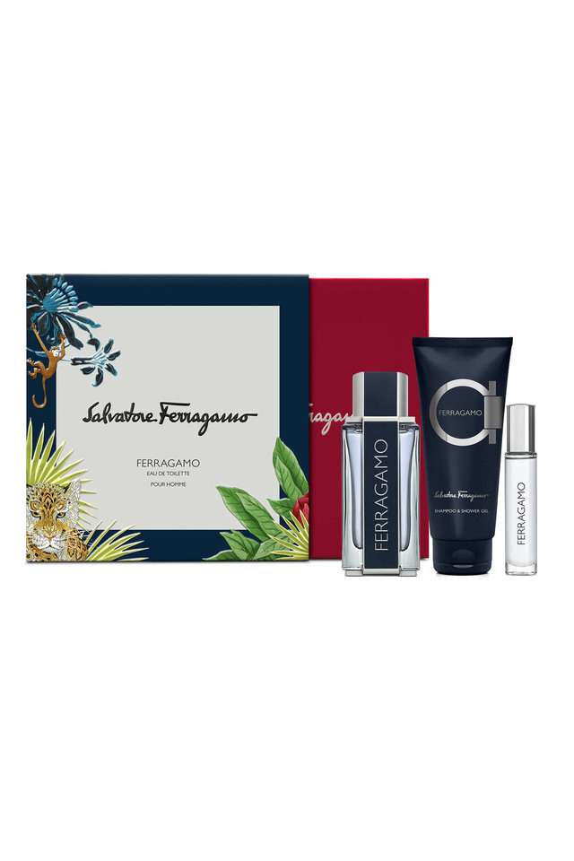 Pour-Homme-Set---Pack-of-3 -EDT-100-ml-+-Shampoo-&-Shower-Gel-100-ml-+-Purse-Spray-10-ml