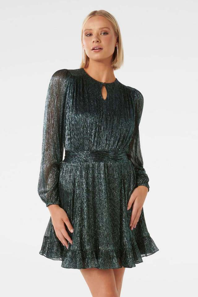 green emerald velvet dress Forever New Emerald Green Dress  WISI-Oi