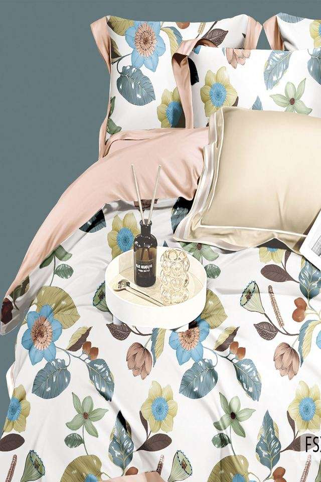Cotton-Four-Seasons-350-TC-Double-Bed-Super-King-Size-Printed-Bedsheet-with-2-Pillow-Covers(Size-108-x-108-inches)-Color-FSXL-40220