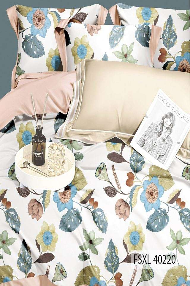 Cotton-Four-Seasons-350-TC-Double-Bed-Super-King-Size-Printed-Bedsheet-with-2-Pillow-Covers(Size-108-x-108-inches)-Color-FSXL-40220