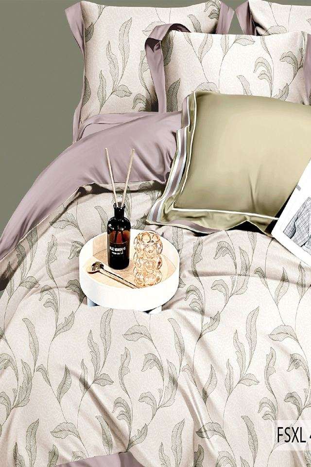 Cotton-Four-Seasons-350-TC-Double-Bed-Super-King-Size-Printed-Bedsheet-with-2-Pillow-Covers(Size-108-x-108-inches)-Color-FSXL-40221