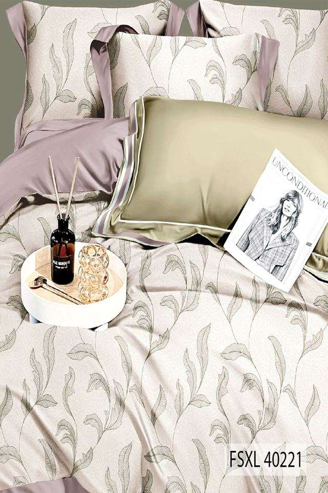 Cotton-Four-Seasons-350-TC-Double-Bed-Super-King-Size-Printed-Bedsheet-with-2-Pillow-Covers(Size-108-x-108-inches)-Color-FSXL-40221