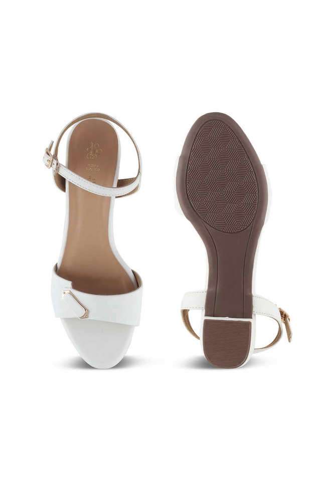 Buy Tresmode White Leather Slip-on Women's Casual Wear Sandals