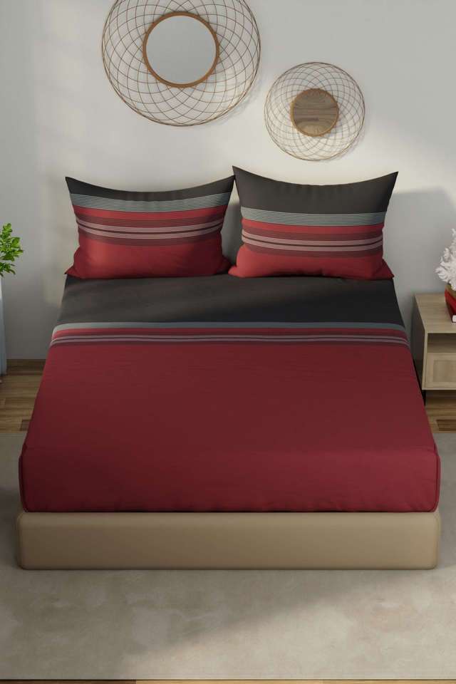 Hampton-Designer-100--Satin-Cotton-Xl-King-Bedsheet-With-2-Pillow-Covers