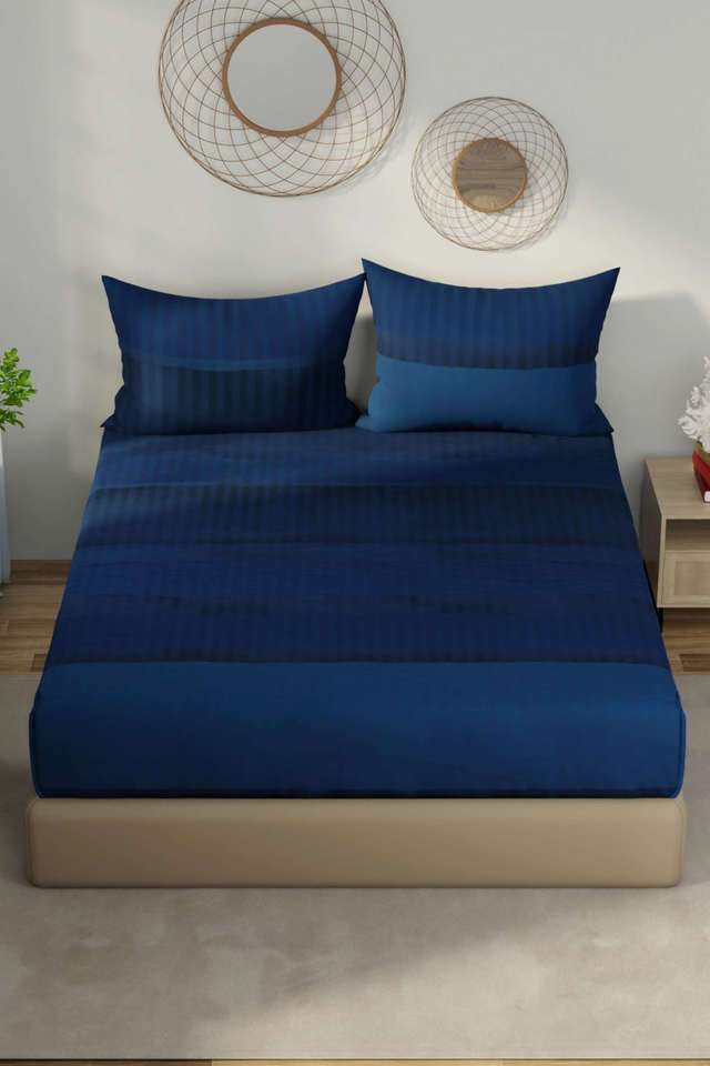 Hampton-Designer-100--Satin-Cotton-Xl-King-Bedsheet-With-2-Pillow-Covers