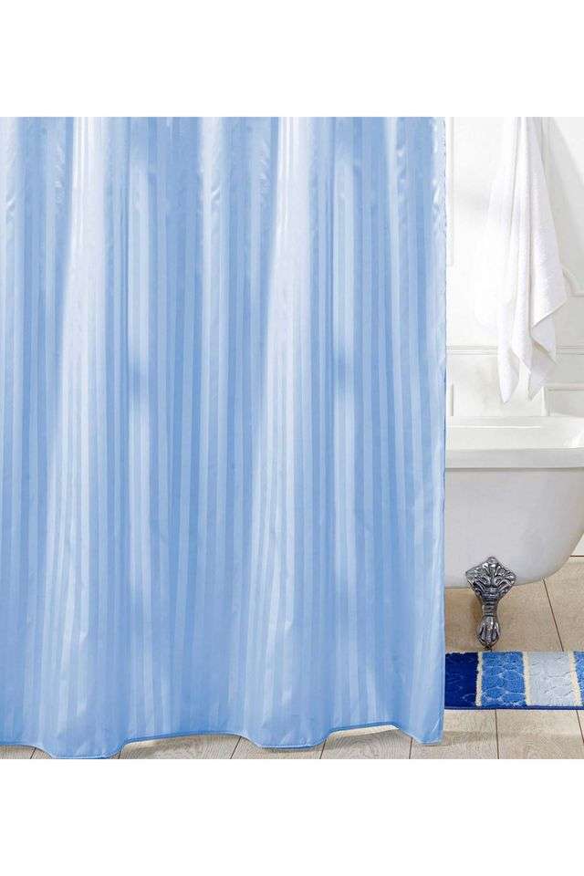 Water-Repellent-Polyester-Shower-Curtain-Blue