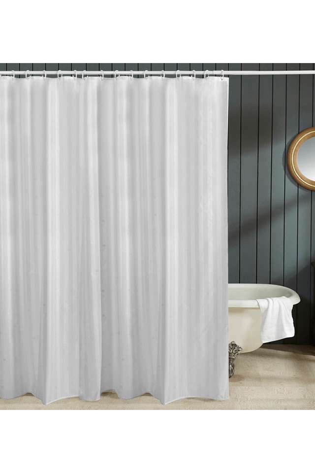 Hilton-Water-Repellent-Polyester-Shower-Curtain-White