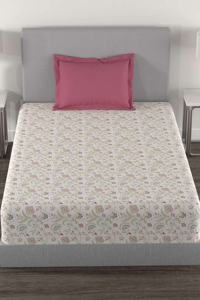 Home-Essential-144-TC-Cotton-Printed-Single-Bedsheet-with-2-Pillow-Covers