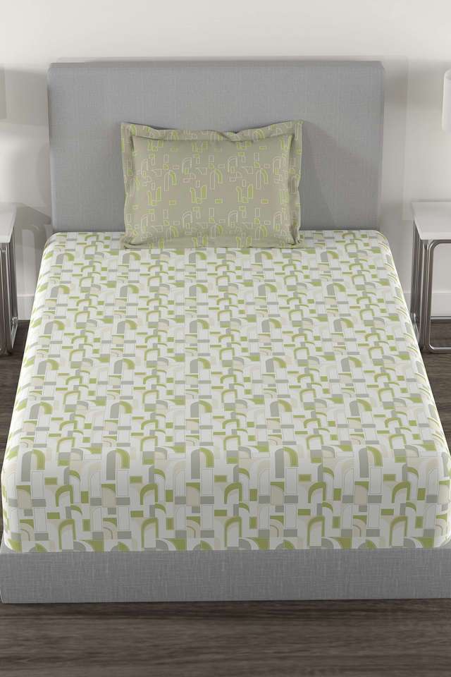 Home-Essential-144-TC-Cotton-Printed-Single-Bedsheet-with-2-Pillow-Covers