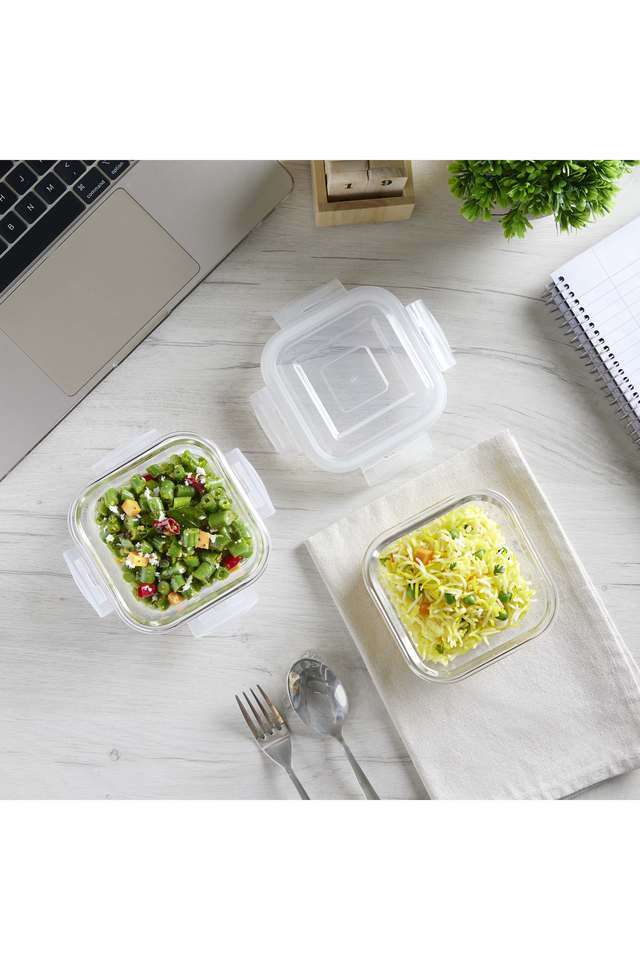 Lunch-Box-S/3-Smile-Grey-Square-320-ml