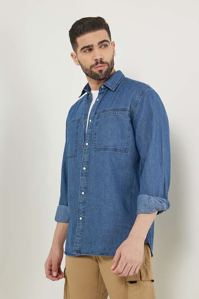 Solid-Cotton-Blend-Slim-Fit-Men-s-Casual-Shirt