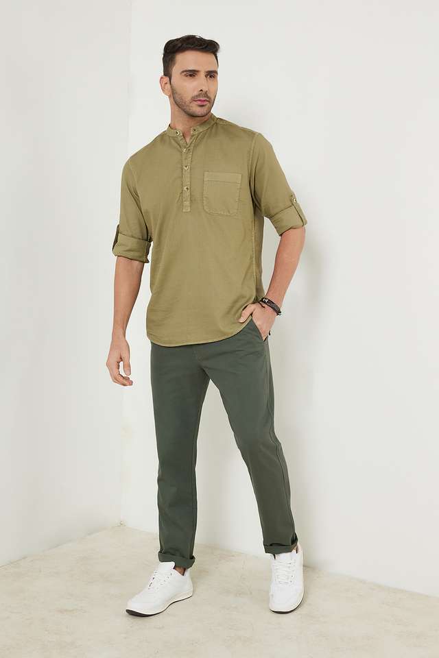 Solid-Cotton-Slim-Fit-Men-s-Casual-Shirt