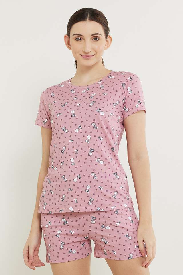 Printed-Cotton-Knit-Women-s-Top-&-Shorts-Set