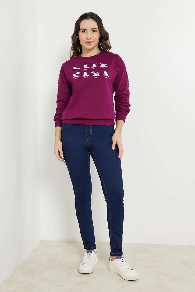 Printed-Round-Neck-Cotton-Women-Sweatshirt