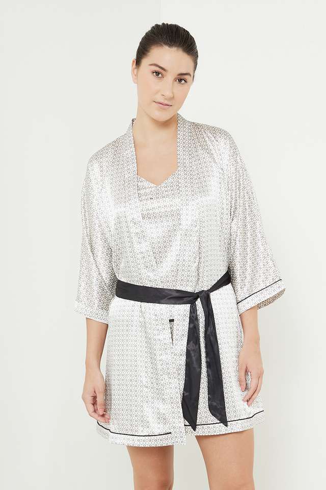 Printed-Satin-V-Neck-Women-s-Top