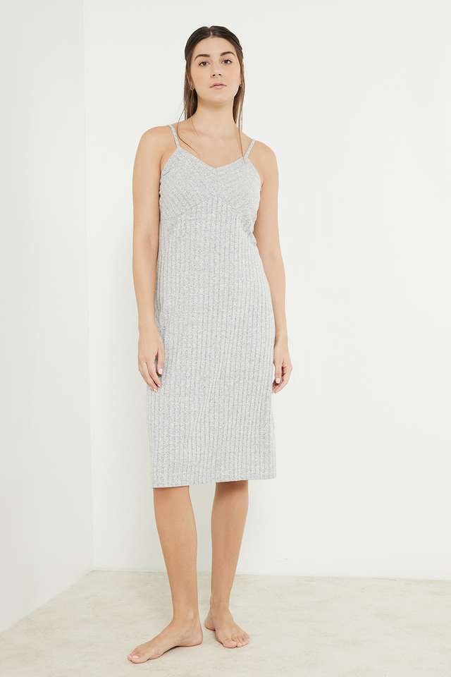 Solid-V-Neck-Cotton-Women-Dress