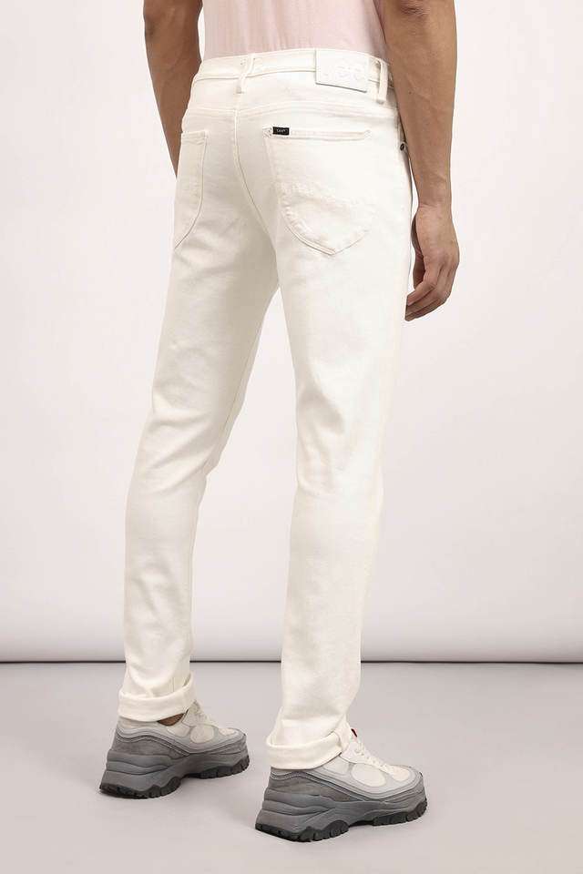 Buy Lee White Light Wash Cotton Skinny Fit Men's Jeans Shoppers Stop