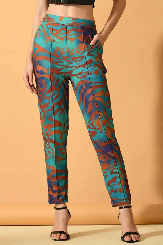 myshka Printed Slim Fit Lycra Women Casual Wear Trousers-picture-14