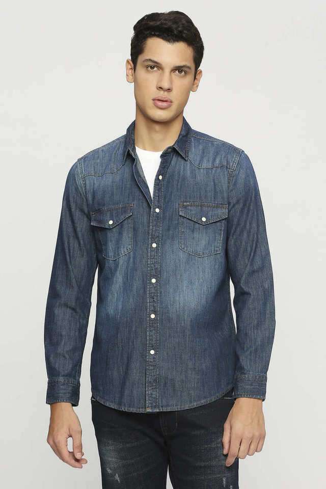 Solid-Cotton-Regular-Fit-Men-s-Casual-Shirt