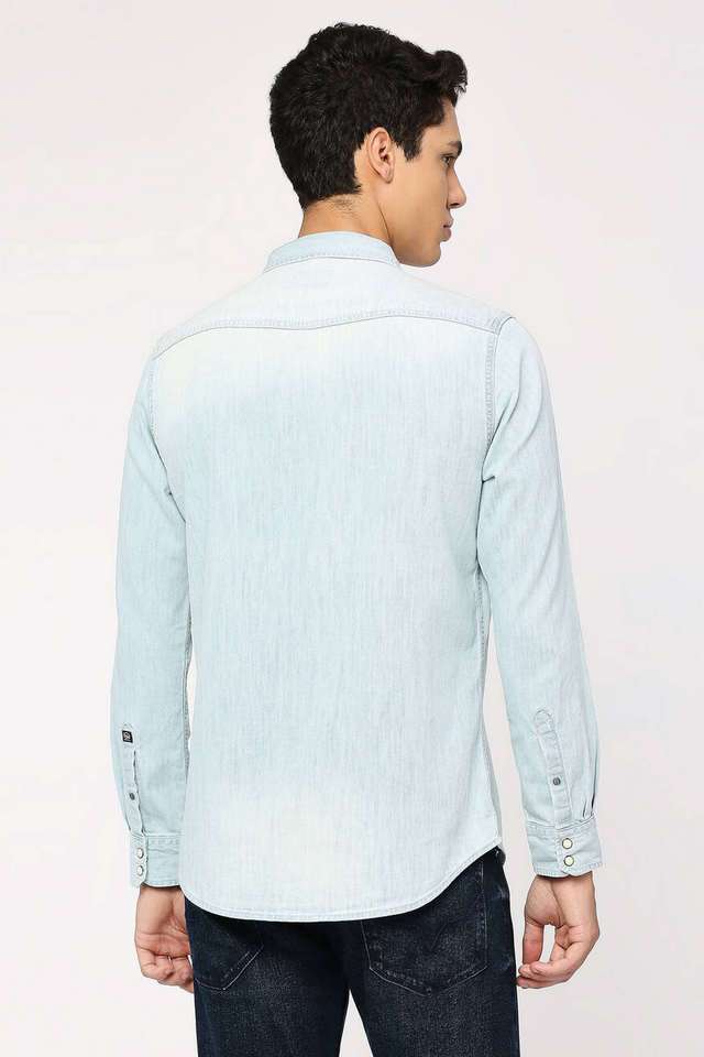 Solid-Cotton-Regular-Fit-Men-s-Casual-Shirt