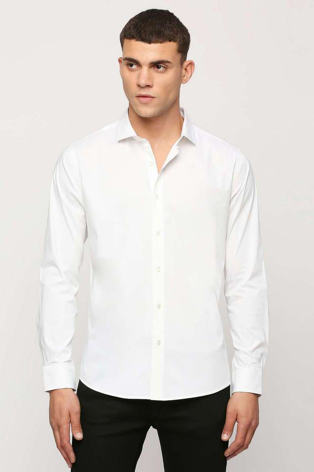 Solid-Cotton-Stretch-Regular-Fit-Men-s-Casual-Shirt