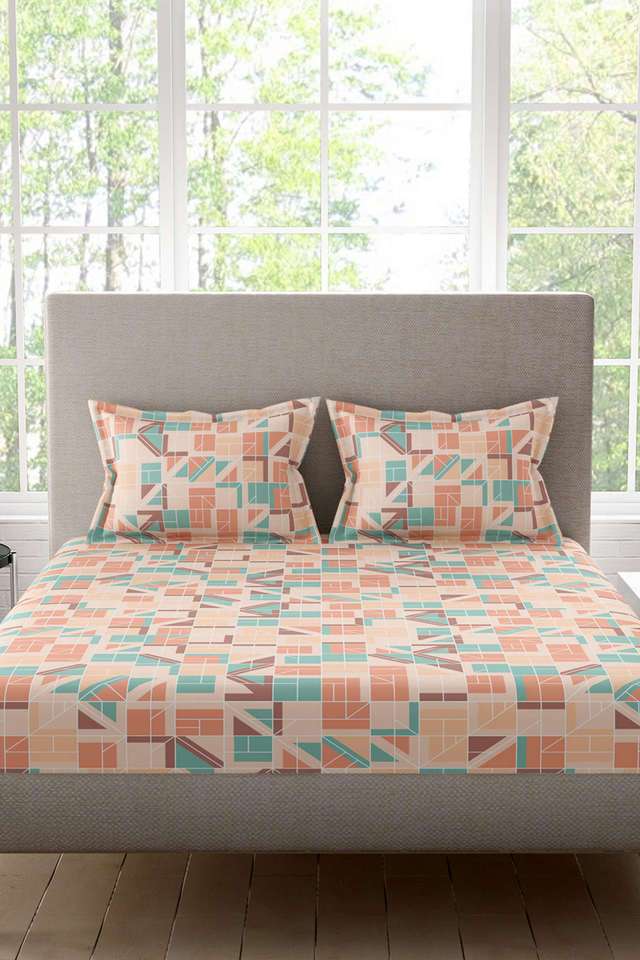 Cotton-Super-King-Bedsheet-with-2-Pillow-Covers