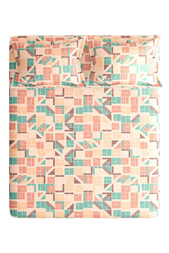 Cotton-Super-King-Bedsheet-with-2-Pillow-Covers