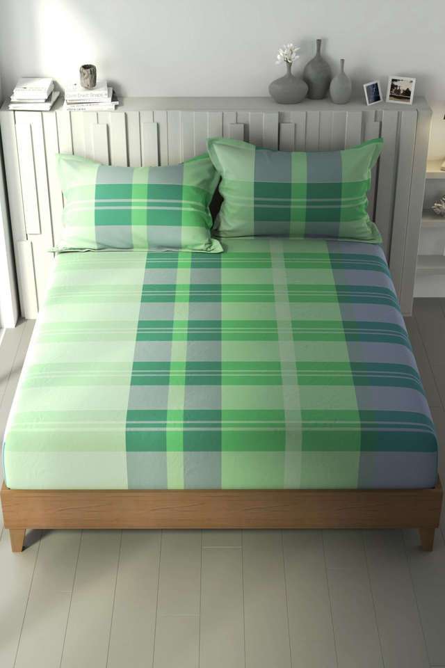 100--Premium-Cotton-Fitted-Elastic-Corners-King-Bedsheet-with-2-Pillow-Covers