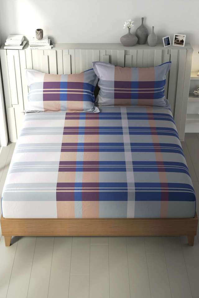 100--Premium-Cotton-Fitted-Elastic-Corners-King-Bedsheet-with-2-Pillow-Covers