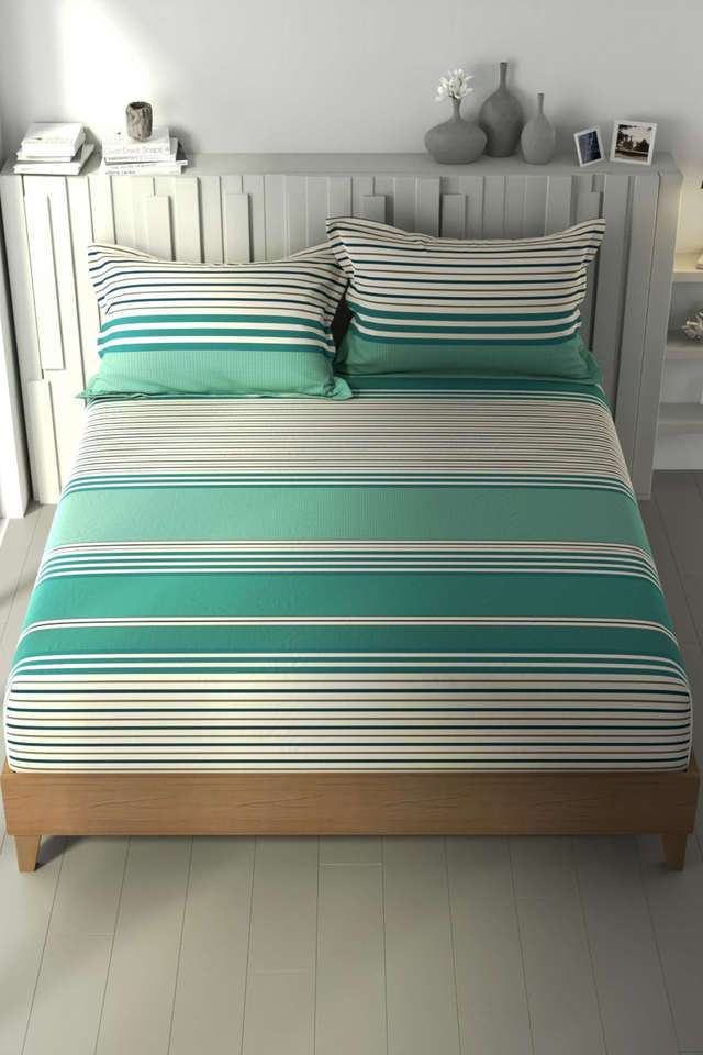100--Premium-Cotton-Fitted-Elastic-Corners-King-Bedsheet-with-2-Pillow-Covers