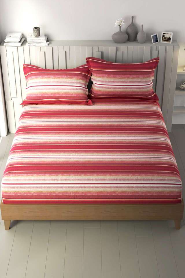 100--Premium-Cotton-Fitted-Elastic-Corners-King-Bedsheet-with-2-Pillow-Covers