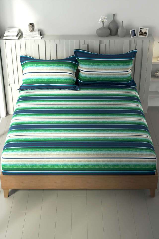 100--Premium-Cotton-Fitted-Elastic-Corners-King-Bedsheet-with-2-Pillow-Covers