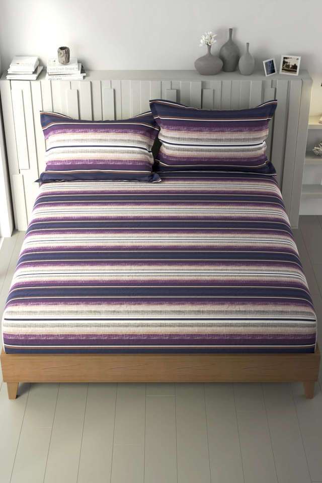 100--Premium-Cotton-Fitted-Elastic-Corners-King-Bedsheet-with-2-Pillow-Covers