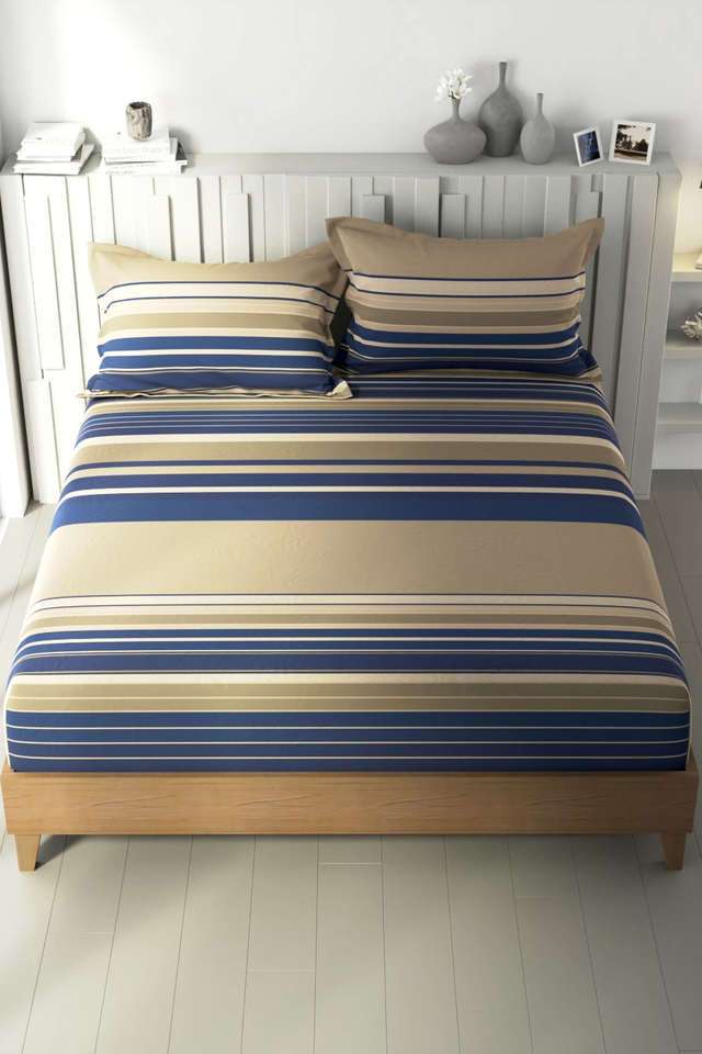 100--Premium-Cotton-Fitted-Elastic-Corners-King-Bedsheet-with-2-Pillow-Covers