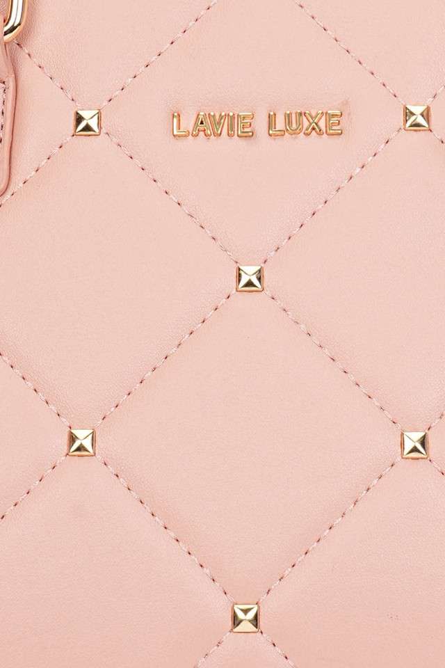 Buy Lavie Pink Stud Shelly Synthetic leather Zipper Closure
