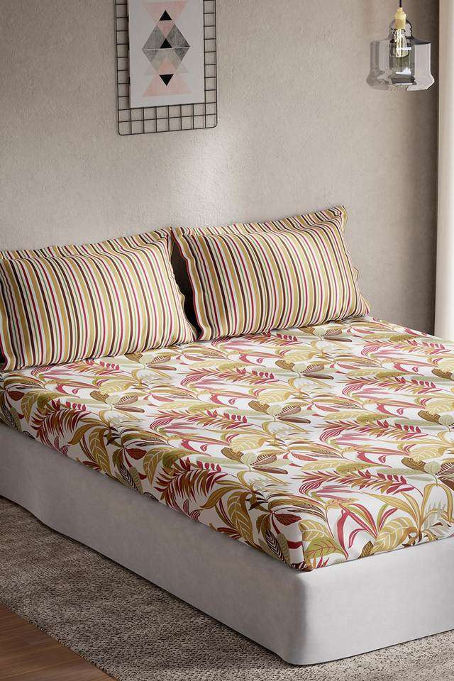 144-TC-Cotton-Floral-Double-Double-Bedsheet-with-2-Pillow-Covers